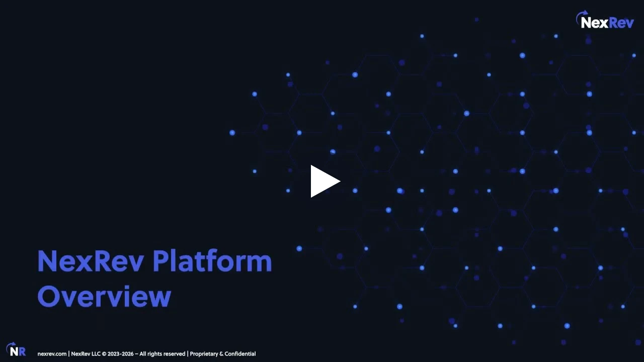 NexRev Platform Overview video. Opens the video player.